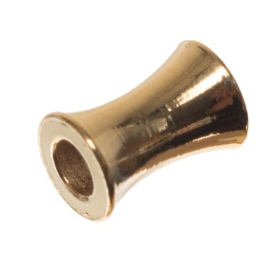 Metal bead tube, approx. 6 x 3 mm, gold-plated 