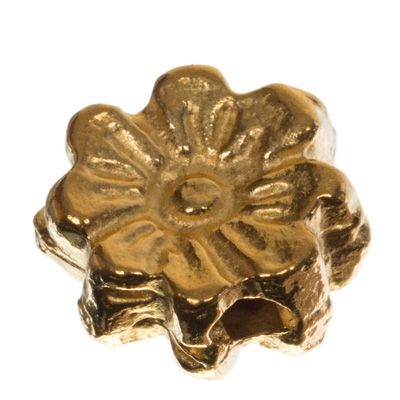 Metal bead flower, approx. 8 mm, gold-plated 