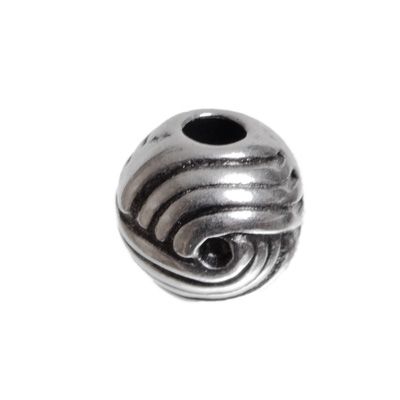 Metal bead, knot, 7 mm, silver plated 