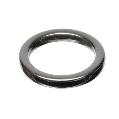 Large hole metal bead ring, approx. 18 mm, silver-plated 