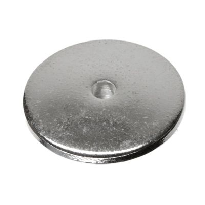 Metalen kraal spacer disc, verzilverd, ca. 10 mm 