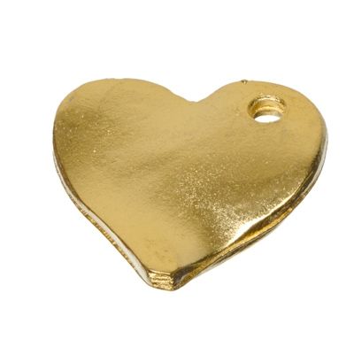 Metal pendant heart, gold-plated, approx. 16 mm 
