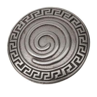 Pendentif métal spirale, 47 x 46 mm, argenté 