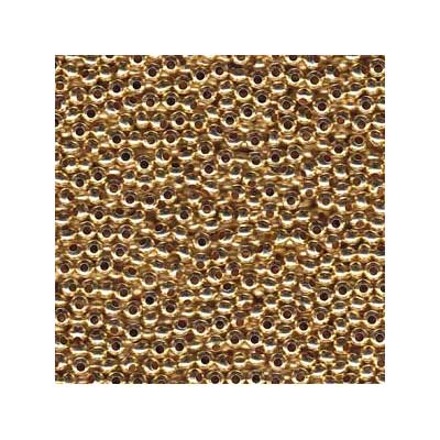 11/0 Metal Seed Bead Gold-coloured, Round, 2 mm, Tube with approx. 15 grams (approx. 600 beads) 