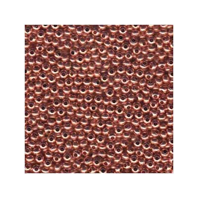 6/0 Metal Seed Bead Copper, Round, 4 mm, Tube with approx. 32 grams (approx. 390 beads) 