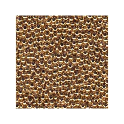 6/0 Metal Seed Bead 24 carat gold plated, Round, 4 mm, Tube with approx. 30 grams (approx. 390 beads) 