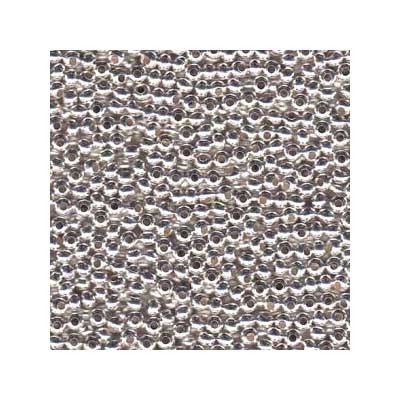 6/0 Metal Seed Bead Silver-plated, Round, 4 mm, Tube with approx. 30 grams (approx. 390 beads) 