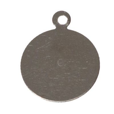 Plaquette pour pendentif, 12 mm, platinum 