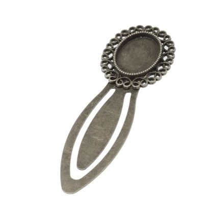 Bookmark for cabochons oval 18 x 13 mm, bronze coloured 