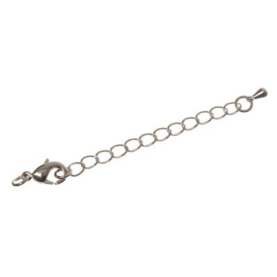 Set carabiner & extension chain, silver-coloured 