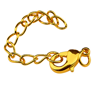 Set carabiner & extension chain, gold-coloured 