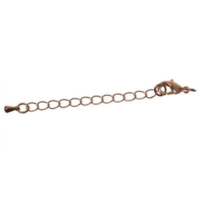 Set of carabiner & extension chain, rose gold-coloured 