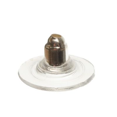 Ear stud stopper, 11 x 7 mm, silver-coloured 