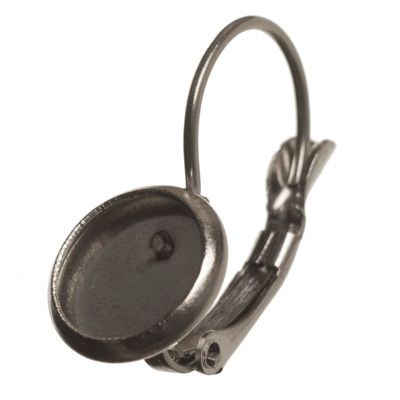 Boucle d'oreille en acier inoxydable pour cabochons, diamètre 8 mm, argenté 