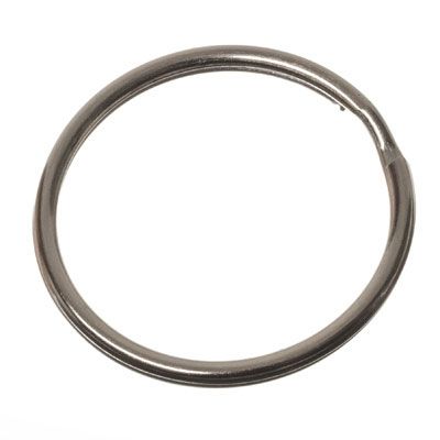 Key ring, diameter 25 mm, silver coloured. 