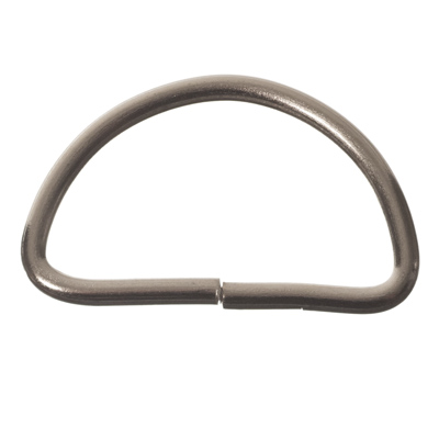 Stainless steel D-ring, silver-coloured, 10 x 14 mm 