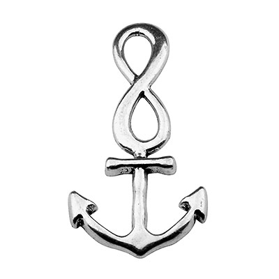 Closure anchor, 40 x 21 mm, silver-coloured 