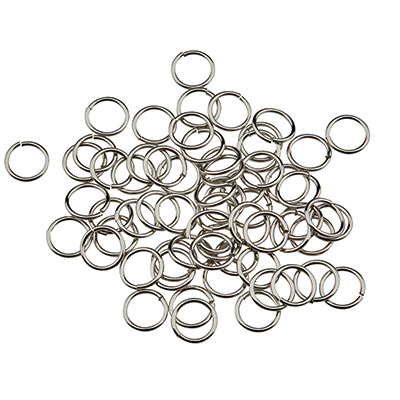 Binding rings, 9 mm, single bent, silver-coloured, 10 grams 