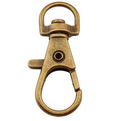 Carabiner with rotating eye/weave, 35.5 x 16 mm, bronze-coloured 