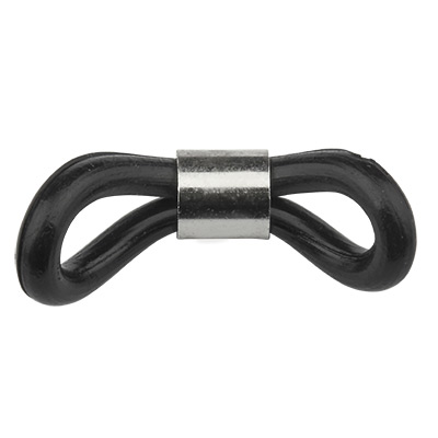 Spectacle holder, 19 x 6.5 mm, black -silver colour 
