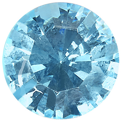 Preciosa kristalsteen Chaton Maxima SS29 (ca. 6 mm), kleur: aquamarijn, onderzijde folie (Dura Foiling) 
