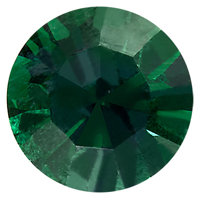 Preciosa pierre de cristal Chaton Maxima SS29 (env. 6 mm), couleur : emerald, face inférieure film (Dura Foiling) 