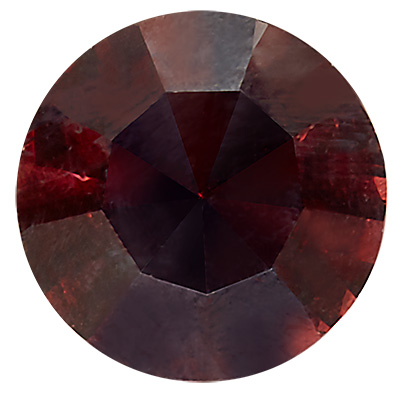 Preciosa Kristallstein Chaton SS39 (ca. 8 mm), Farbe: burgundy, Unterseite Folie (Dura Foiling) 