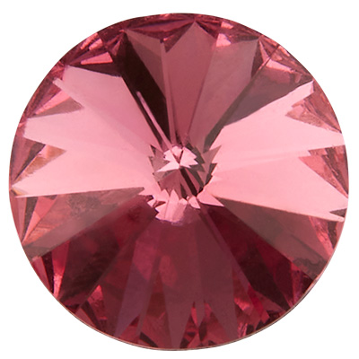 Preciosa crystal stone Rivoli, size: SS47 (approx. 10.5 mm), colour: rose, underside foil 