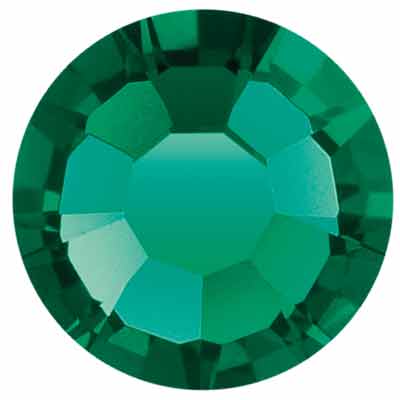 Preciosa Kristallstein Flat Back, Schliff: Rose Maxima, Größe: SS16 (ca. 4 mm), Farbe: emerald, Unterseite Folie 