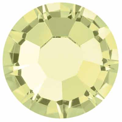 Preciosa Kristallstein Flat Back, Schliff: Rose Maxima, Größe: SS16 (ca. 4 mm), Farbe: jonquil, Unterseite Folie 