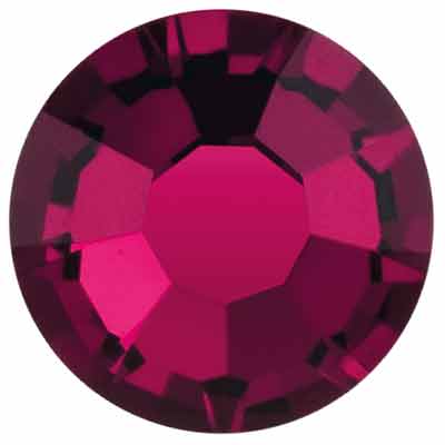 Preciosa Kristallstein Flat Back, Schliff: Rose Maxima, Größe: SS16 (ca. 4 mm), Farbe: ruby, Unterseite Folie 