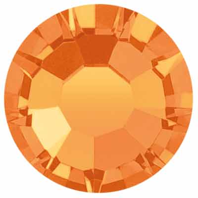 Preciosa Kristallstein Flat Back, Schliff: Rose Maxima, Größe: SS16 (ca. 4 mm), Farbe: sun, Unterseite Folie 