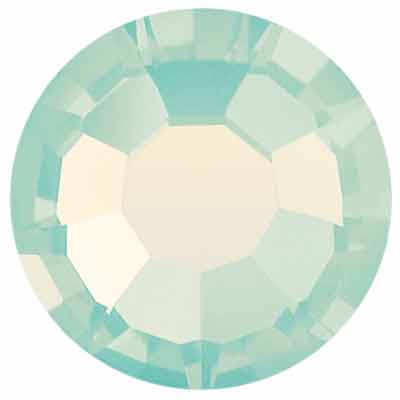 Preciosa kristalsteen Flat Back, slijpsel: Rose Maxima, grootte: SS16 (ong. 4 mm), kleur: chrysoliet opaal, onderzijde folie 