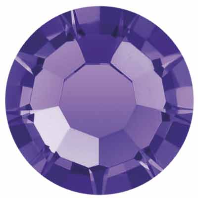 Preciosa Kristallstein Flat Back, Schliff: Rose Maxima, Größe: SS16 (ca. 4 mm), Farbe: purple velvet, Unterseite Folie 