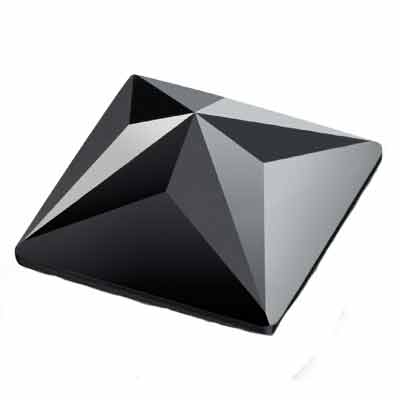 Preciosa pierre de cristal Pyramid Maxima Flat Back,12 x 12 mm, couleur : jet U (Unfoiled) 