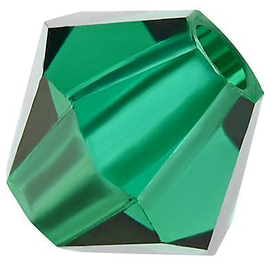 Preciosa bead, shape: Bicone (Rondelle Bead), size 3 mm, colour: emerald 