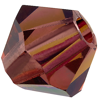 Preciosa bead, shape: Bicone (Rondelle Bead), size 3 mm, colour: light burgundy AB 