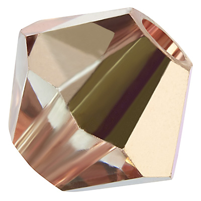 Preciosa kraal, vorm: Bicone (Rondelle Bead), maat 3 mm, kleur: crystal capri gold 