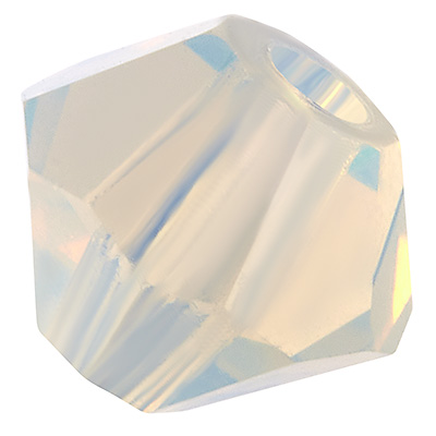 Preciosa kraal, vorm: Bicone (Rondelle Bead), maat 4 mm, kleur: wit opaal 