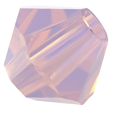 Preciosa bead, shape: Bicone (Rondelle Bead), size 4 mm, colour: rose opal AB 