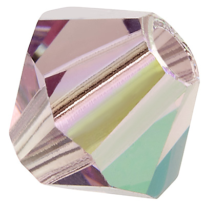 Preciosa kraal, vorm: Bicone (Rondelle Bead), maat 4 mm, kleur: licht amethist AB 