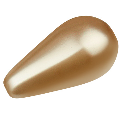 Preciosa Perle, Nacre Pearl Pear, Form: Tropfen, 10 x 6 mm, Farbe: peach 