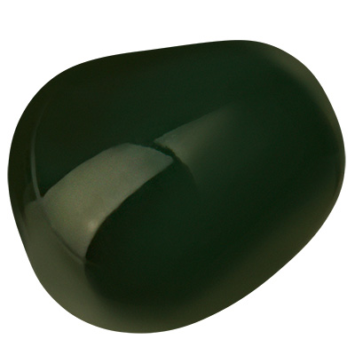 Preciosa parel, Nacre parel, vorm: Ellips (ellipsvormig), 11 x 9,5 mm, kleur: kristalmalachiet 
