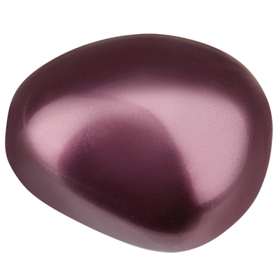 Preciosa parel, Nacre parel, vorm: Ellips (ellipsvormig), 16 x 14 mm, kleur: licht bordeauxrood 