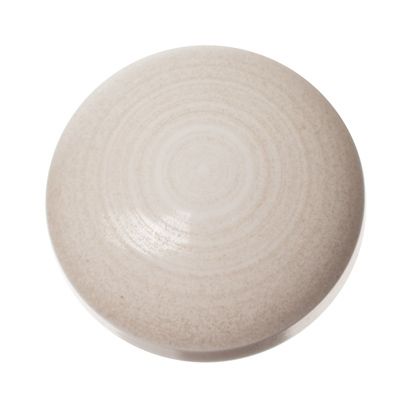 Polaris cabochon, rond, 12 mm, oppervlak: ceramica, kleur: donkergrijs 