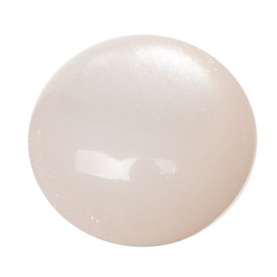 Polaris shiny cabochon, round, 12 mm, white 