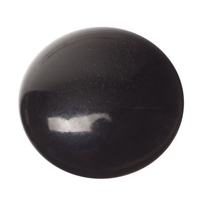 Polaris shiny cabochon, round, 12 mm, black 