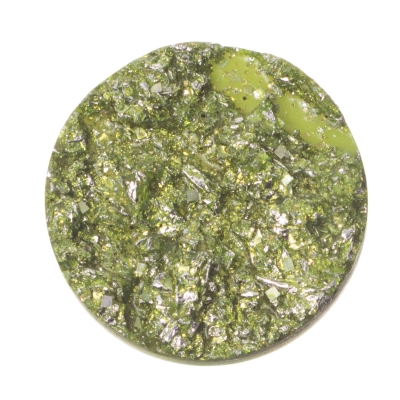 Polaris goldstone cabochon, round, 12 mm, colour: light green 