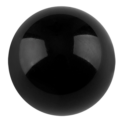 Perle polaire brillante, ronde, env.10 mm, noire 