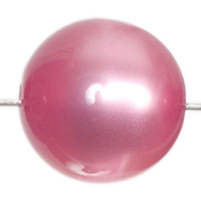 Polaris bead shiny, round, approx.10 mm, pink 